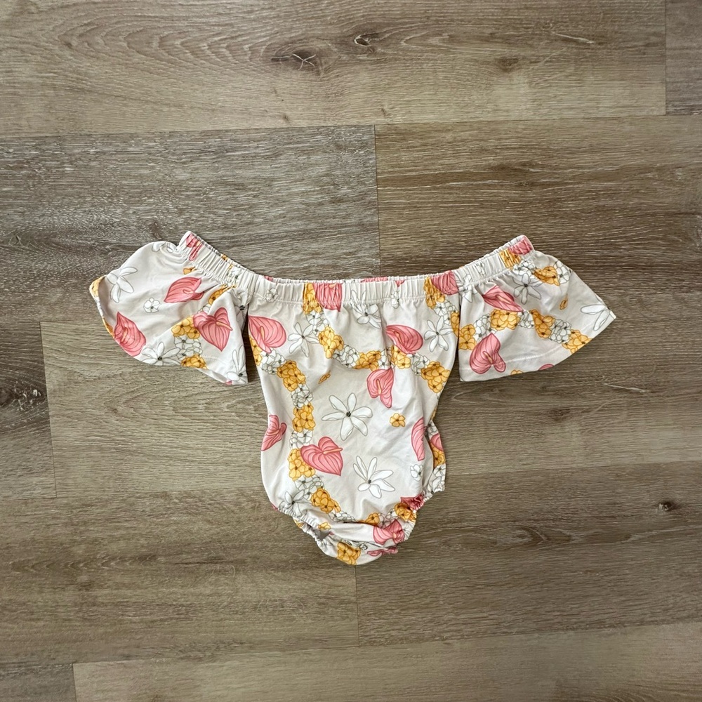 Floral Off-Shoulder Baby Romper